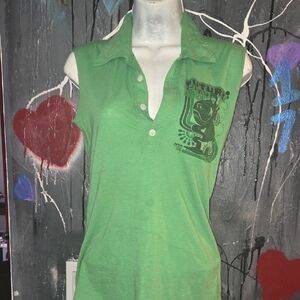 Vibrant Green Graphic Muscle Tee